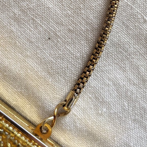 La Regale Vintage 1960s Gold Silver Beaded Clutch Purse - Picture 8 of 16
